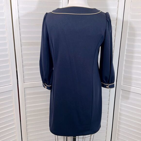 Next Navy Blue Dress Size10 (UK 14) Retro Style Shift - Picture 6 of 14